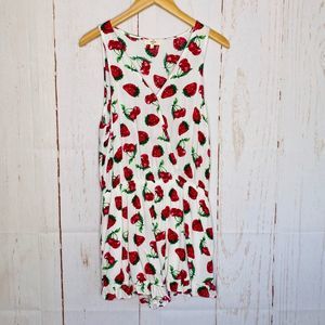 Unique Vintage Entro Strawberries Romper L EUC